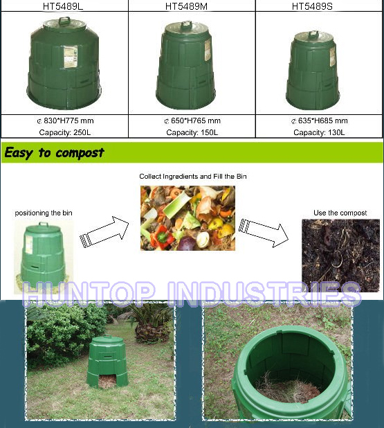 Plastic Portable Worm Compost Bin,Garden Composter China 